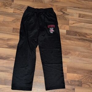 Campus Heritage Black Sweatpants with Wisconsin Emblem